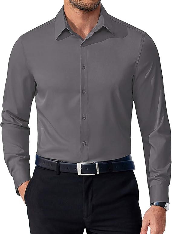 COOFANDY Mens Dress Shirts Long Sleeve Button Down Shirts Regular Fit Business Casual Shirts