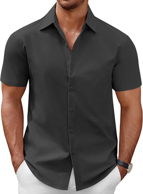 COOFANDY Men's Short Sleeve Button Down Casual Shirts for Men Summer Untucked Shirts