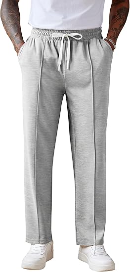 COOFANDY Men's Knit Sweatpants Lightweight Open Bottom Casual Pants Drawstring Jogger Yoga Pants with Pockets