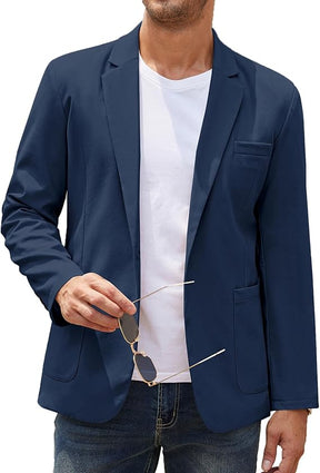 COOFANDY Men's Casual Linen Blazer Lightweight Regular Fit Sport Coat One Button Suit Jacket