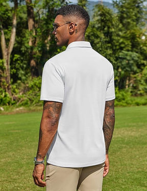 COOFANDY Mens Polo Shirts Short Sleeve Golf Shirt Moisture Wicking Quick Dry Collared Performance Polo Shirts for Men