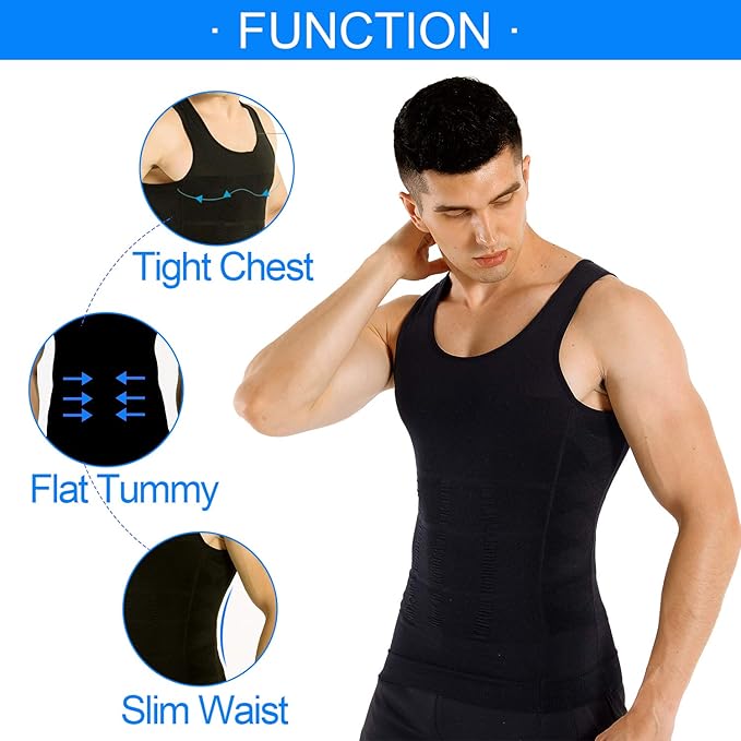 COOFANDY Men's Compression Tank Top Slimming Body Shaper Sleeveless Undershirt