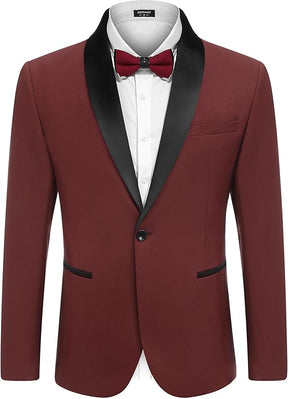 COOFANDY Men's Tuxedo Jacket One Button Dress Suit Blazer Jacket for Wedding Dinner Prom Party