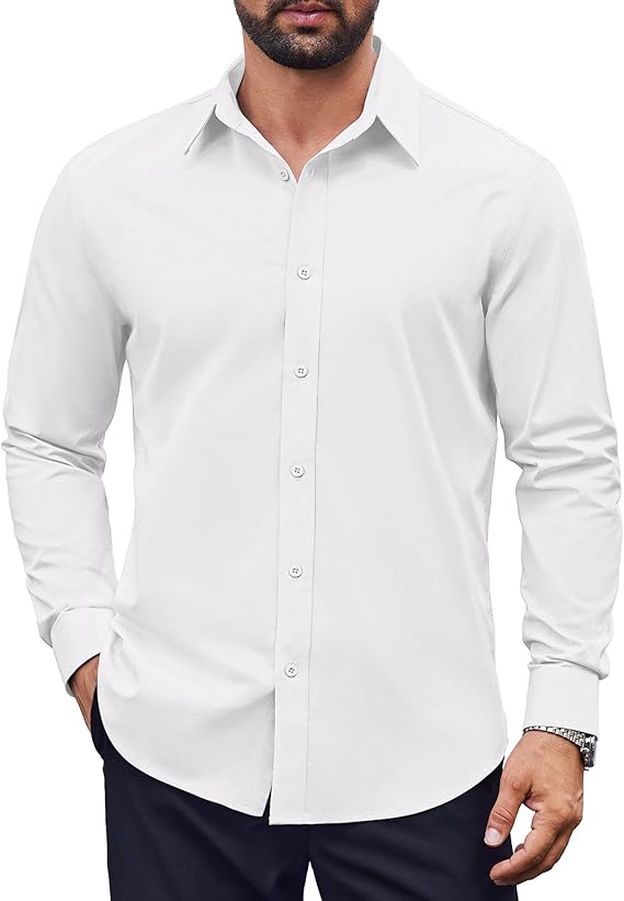 COOFANDY Mens Dress Shirts Long Sleeve Casual Button Down Shirts Formal Business Shirt