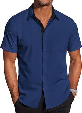 COOFANDY Men's Wrinkle Free Business Dress Shirts Short Sleeve Button Down Shirts S-XXXL