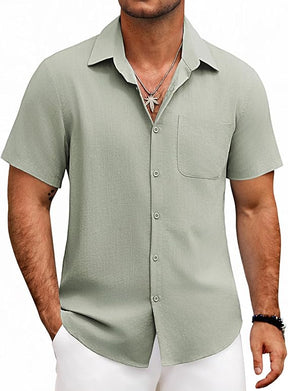COOFANDY Mens Button Down Shirts Lightweight Breathable Short Sleeve Shirt Summer Beach Top