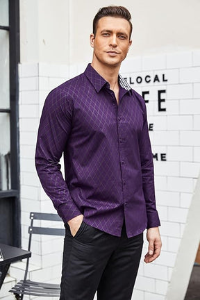 COOFANDY Men's Business Dress Shirt Long Sleeve Slim Fit Casual Button Down Shirt