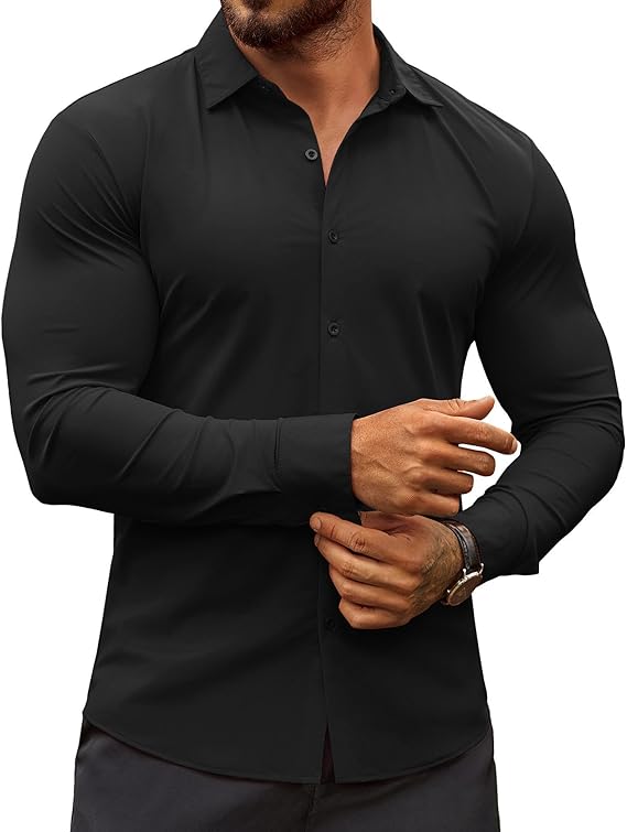 COOFANDY Muscle Fit Dress Shirts Button Down Shirts