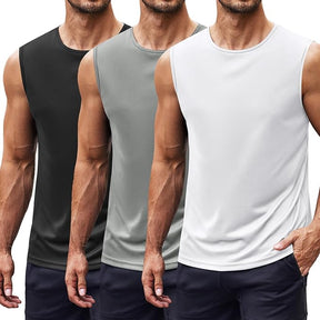 COOFANDY Mens 2 Pack Workout Tank Top UPF 50+ Quick Dry Sleeveless Swim Shirt Gym Muscle Athletic Summer Beach T Shirts