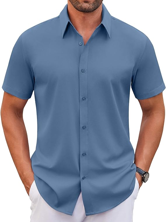 COOFANDY Dress Shirts Short Sleeve Button Down Shirts