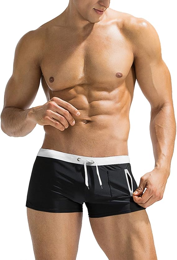 COOFANDY Mens Swim Trunks Swimwear Bathing Suit Swim Brief Square Leg Board Short