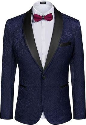 COOFANDY Men's Floral Tuxedo Suit Jacket Slim Fit Dinner Jacket Party Prom Wedding Blazer Jackets