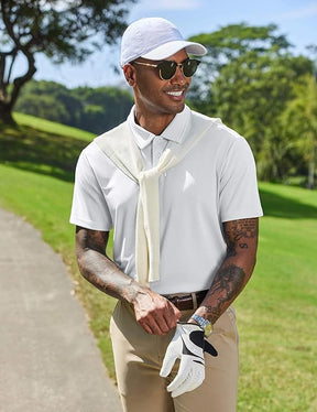 COOFANDY Mens Polo Shirts Short Sleeve Golf Shirt Moisture Wicking Quick Dry Collared Performance Polo Shirts for Men