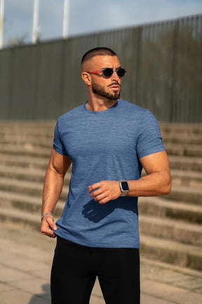 COOFANDY Mens Crew Neck T Shirt Short Sleeve Casual Summer Basic Tee Slim Fit Workout T-Shirt