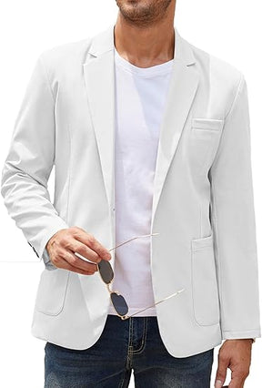COOFANDY Men's Casual Linen Blazer Lightweight Regular Fit Sport Coat One Button Suit Jacket