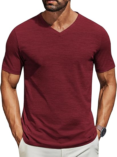 COOFANDY Men's T Shirts Short Sleeve Classic V Neck T-Shirt Casual Summer Basic Tee Shirt