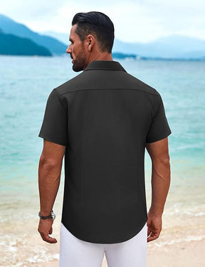 COOFANDY Cuban Guayabera Shirt Short Sleeve Button Down Shirts