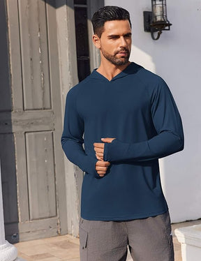 COOFANDY Mens UPF 50+ Hoodie Shirts Long Sleeve Rash Guard Sun Protection Fishing Shirts Lightweight Quick Dry Hoodies
