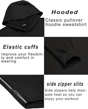 COOFANDY Men's Workout Sweatshirts Long Sleeve Muscle Fit Athletic Gym Hoodies Pullover