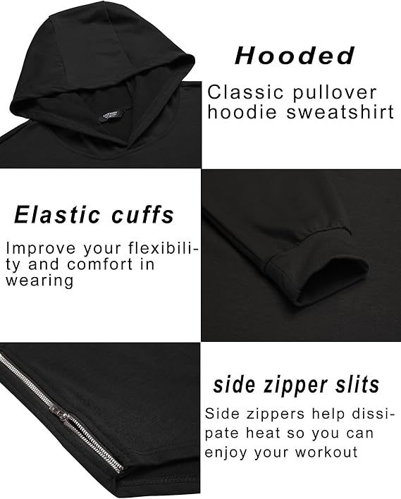 COOFANDY Men's Workout Sweatshirts Long Sleeve Muscle Fit Athletic Gym Hoodies Pullover