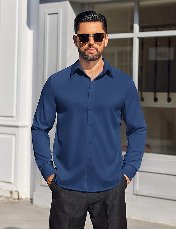 COOFANDY Mens Dress Shirts Long Sleeve Button Down Shirts Regular Fit Business Casual Shirts