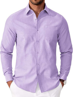 COOFANDY Mens Oxford Shirt Long Sleeve Casual Button Down Shirts Soild Dress Shirts with Pocket