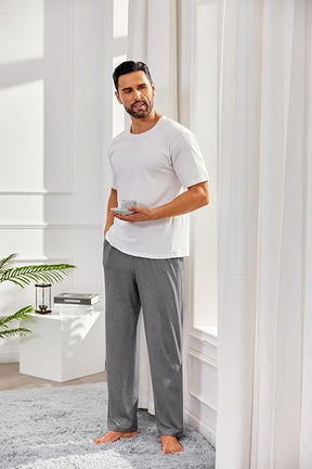 COOFANDY Men's Open Bottom Sweatpants Casual Yoga Pants Lightweight Jogger Lounge Pants with Pockets