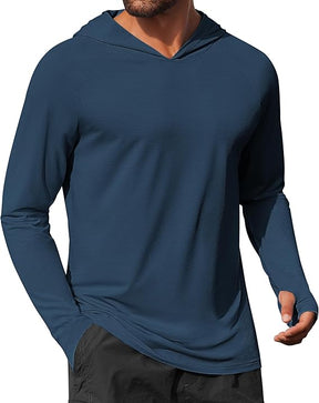 COOFANDY Mens UPF 50+ Hoodie Shirts Long Sleeve Rash Guard Sun Protection Fishing Shirts Lightweight Quick Dry Hoodies