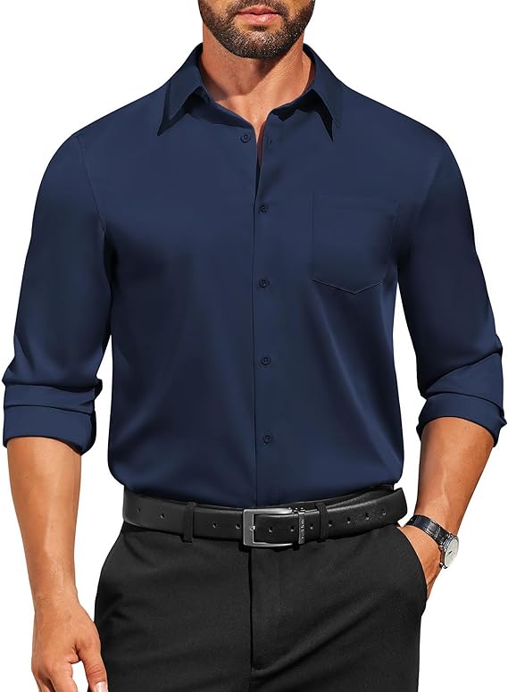 COOFANDY Mens Dress Shirts Long Sleeve Business Casual Button Down Shirts Regular Fit Formal Shirts