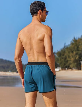 COOFANDY Men's Swim Trunks Quick Dry Swimsuit Color Block Board Short Bathing Suit Swimwear with Mesh Liner