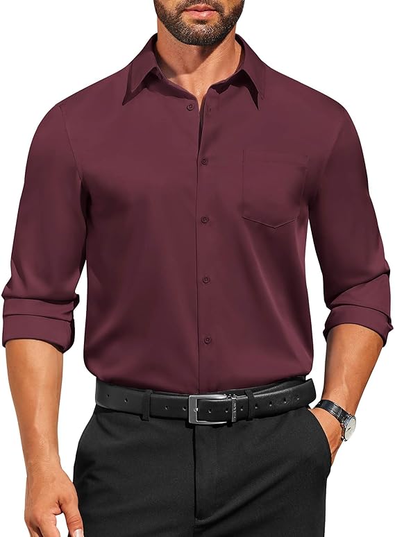 COOFANDY Mens Dress Shirts Long Sleeve Business Casual Button Down Shirts Regular Fit Formal Shirts