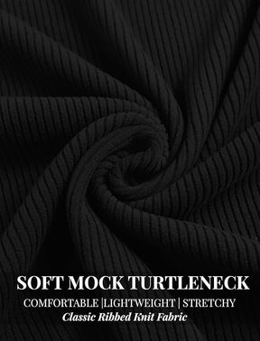 COOFANDY Men's Mock Turtleneck Short Sleeve Soft Lightweight Sweater Ribbed Knit Pullover Casual Basic Tops