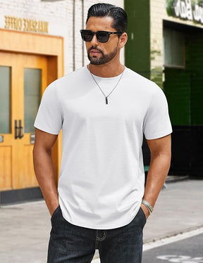 COOFANDY Mens T-Shirts 100% Cotton Crewneck Short Sleeve Tees Casual Plain Shirts
