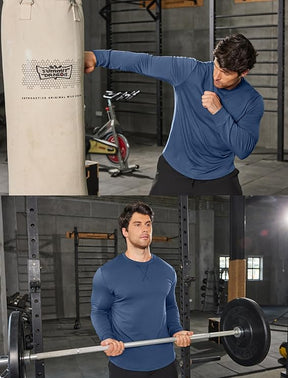 COOFANDY 2 pack Cotton Long Sleeve T Shirts Gym Shirts
