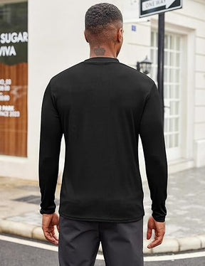 COOFANDY Men's Mock Turtleneck Long Sleeve Shirts Slim Fit Basic T-Shirt Lightweight Ribbed Pullover Sweater