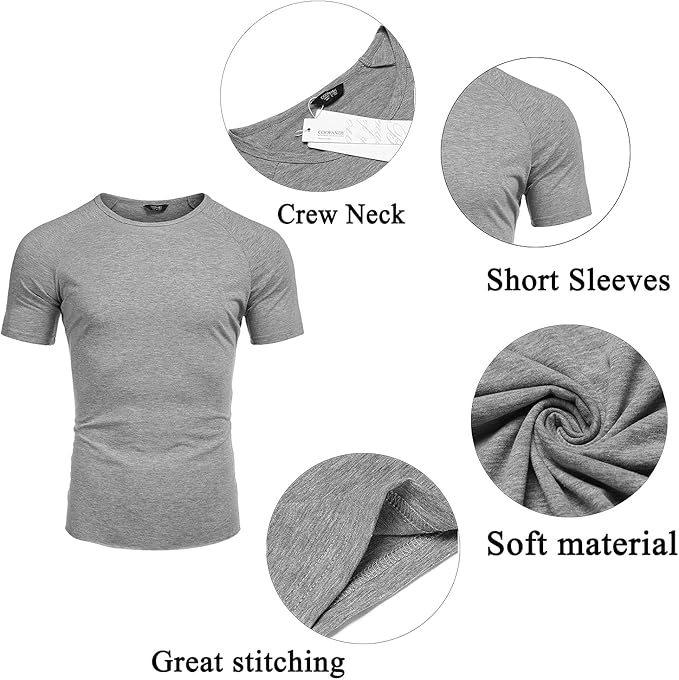 COOFANDY Men's 3 Pack Workout T Shirts Short Sleeve Gym Bodybuilding Muscle Shirt Base Layer Fitness Tee Tops
