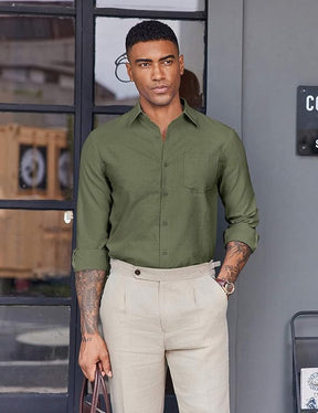 COOFANDY Mens Oxford Shirt Long Sleeve Casual Button Down Shirts Soild Dress Shirts with Pocket