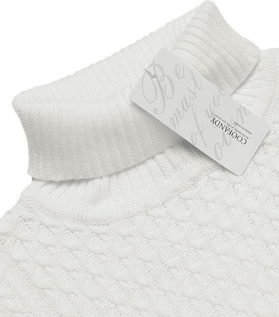 COOFANDY Men's Slim Fit Turtleneck Sweater Casual Knitted Twisted Pullover Solid Sweaters