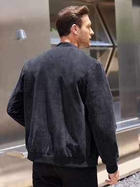 Vintage Suede Bomber Jacket (US Only) Jackets coofandy 