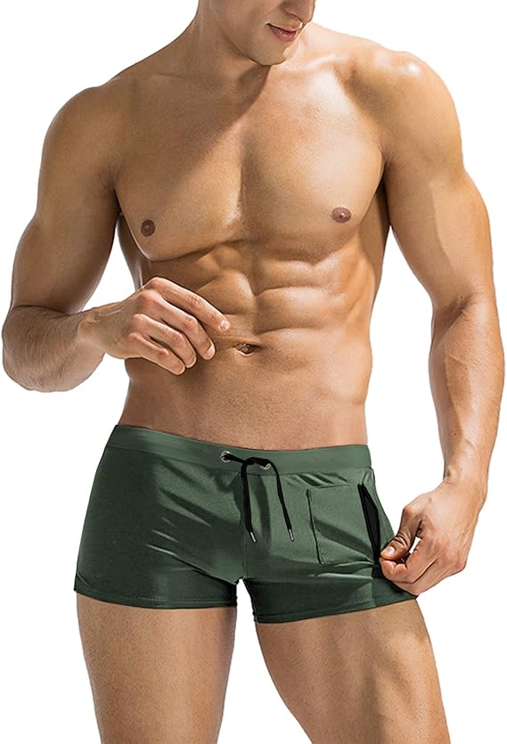 COOFANDY Mens Swim Trunks Swimwear Bathing Suit Swim Brief Square Leg Board Short