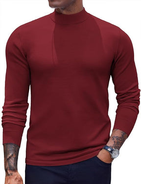 COOFANDY Men's Mock Turtleneck Sweaters Long Sleeve Casual Knit Shirts Half Neck Thermal Lightweight Pullover Sweater