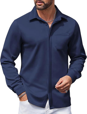 COOFANDY Mens Wrinkle Free Dress Shirts Long Sleeve Untucked Shirts Casual Button Down Shirts