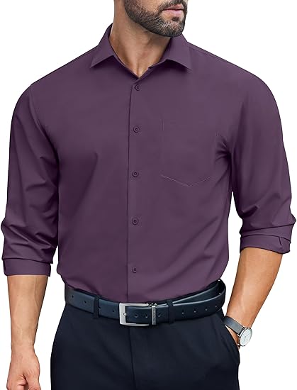 COOFANDY Mens Dress Shirts Long Sleeve Wrinkle Free Button Down Shirts Formal Business Shirt