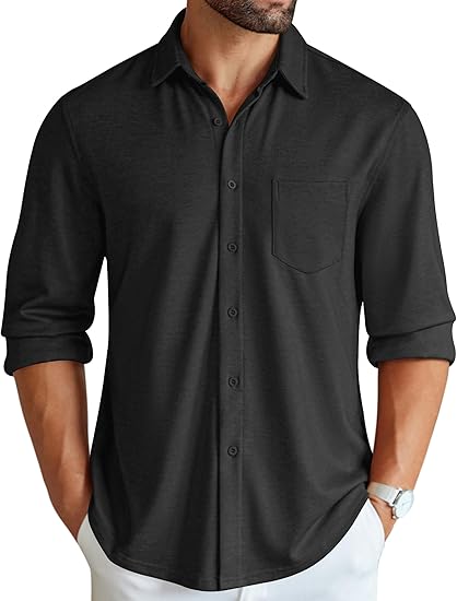 COOFANDY Men's Wrinkle Free Shirt Casual Button Down Long Sleeve Dress Shirts