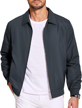 COOFANDY Men's Lightweight Jackets Casual Bomber Windbreaker Zip Up Collared Jacket Golf Windproof Coat