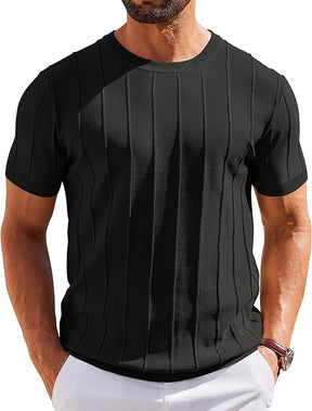 COOFANDY T-Shirts Short Sleeve Knit Sweater Shirt Crewneck