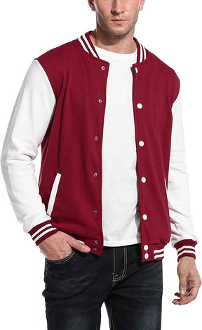 COOFANDY Men's Fashion Varsity Jacket Causal Slim Fit Cotton Letterman Baseball Bomber Jackets M-L