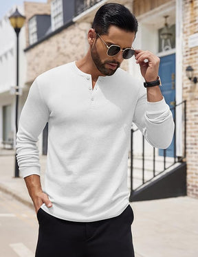 COOFANDY Henley Shirts Long Sleeve Button T-Shirt Pullover Shirt