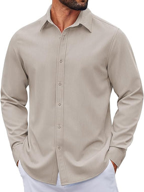 COOFANDY Men's Casual Button Down Long Sleeve Untucked Denim Dress Shirt