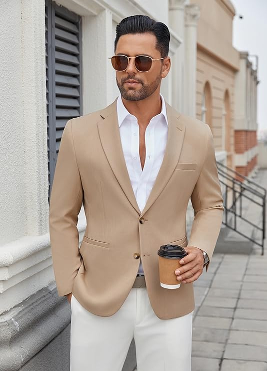 COOFANDY Men's Casual Blazer Regular Fit Lightweight Two Button Sport Coat Suit Jacket